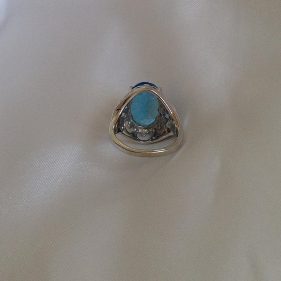 **SOLD** Swiss Blue Topaz Solitaire .925 Ring - Picture 5 of 6